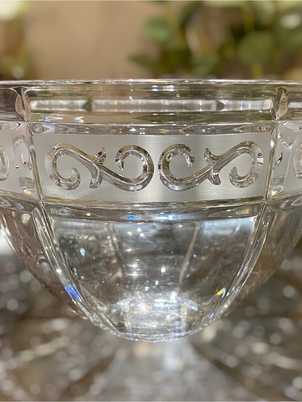 Vintage Marquis by Waterford Arabesque Crystal Fruit Bowl Signed - Picture 3 of 12